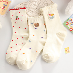 <span class=keywords><strong>Chaussettes</strong></span> en dentelle florale pour femmes, tendance, mignonnes, style japonais, printemps-été, fines, Lolita, <span class=keywords><strong>pur</strong></span> <span class=keywords><strong>coton</strong></span>, vente en gros de <span class=keywords><strong>chaussettes</strong></span> pour femmes - Product Image 1