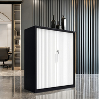 Armoire à portes tambours modulaires en acier moderne à fermeture douce, verrouillable, capacité de 150 kg pour la maison, le bureau, l'école, l'hôpital