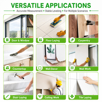 Niveau laser à faisceau vert à commande tactile, 5 lignes horizontales et verticales, outil de nivellement automatique pour chantier de construction