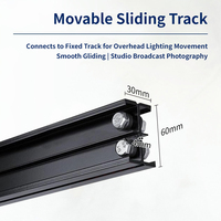 Rail de suspension coulissant en alliage d'aluminium pour équipement de studio, longueur 3m/4m, capacité de charge ponctuelle 40kg