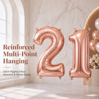 Ballons chiffres en feuille d'aluminium de 40 pouces en gros pour anniversaire, fête, décoration événementielle, bleu, or rose, 0-9, Mylal, ballons numériques