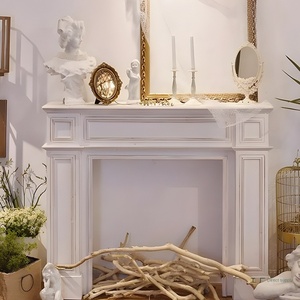 Chimenea <span class=keywords><strong>de</strong></span> madera maciza <span class=keywords><strong>de</strong></span> estilo europeo francés americano, estante <span class=keywords><strong>de</strong></span> repisa decorativo Vintage para casa <span class=keywords><strong>de</strong></span> familia para fotografía <span class=keywords><strong>de</strong></span> boda - Product Image 1