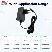 Adaptateur secteur mural personnalisable AC-DC 12V 24V 0.75A 2A avec prise EU, alimentation à découpage pour caméra, moniteur, humidificateur