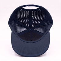 Casquettes de golf bleu marine personnalisées de qualité supérieure avec cordon, casquette de baseball en polyester imperméable découpée au laser avec logo en caoutchouc 3D