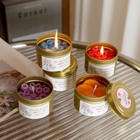 Kreative duftende Kerze in Fruchtform in goldener Blechdose, rauchfreie Sojawachskerze für Schlafzimmer, Heim-Atmosphäre, Tischdekoration