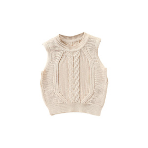 Otoño Invierno moda estilo coreano Ins bebé moda Cable tejido suéter <span class=keywords><strong>chaleco</strong></span> <span class=keywords><strong>para</strong></span> niños <span class=keywords><strong>chaleco</strong></span> suelto en capas hecho Color <span class=keywords><strong>de</strong></span> <span class=keywords><strong>lana</strong></span> <span class=keywords><strong>de</strong></span> algodón - Product Image 5