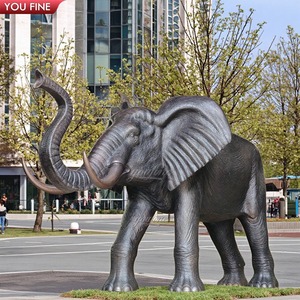 YOUFINE カスタマイズ可能なブロンズ象の家族彫刻 大人と赤ちゃんの象の像 屋外庭園公園アート装飾用 - Product Image 5