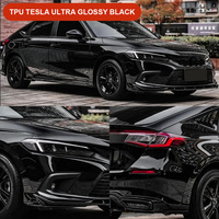 Película Protectora para Carrocería de Automóvil TPU Super Gloss Black de 1.52m x 15m, Lisa, Autoadhesiva, Resistente a Arañazos, con Efecto de Cambio de Color, en Rollo Brillante