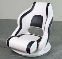 Chaise de bateau ISURE en vente d'usine, dossier fixe haut, cuir PU, résistant à l'humidité, noir, repose-pieds pliable, utilisation en yacht, voiture, camping-car, accessoires de bateau