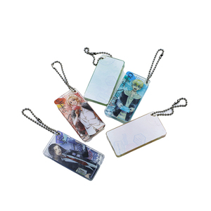 Customized <b>Acrylic</b> Cartoon IP Pattern LOGO Printed Eyelet Hinge Closed Portable Light <b>Mirror</b> <b>Acrylic</b> Key Tag with Bead Chain - Product Image 4