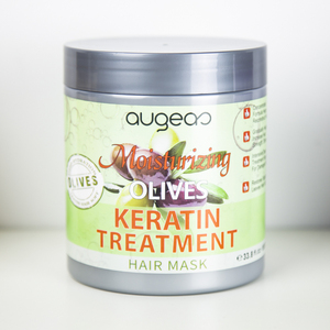 Masque capillaire hydratant à la kératine et aux olives Augeas 33,8 fl.oz, soin profond pour cheveux abîmés - Product Image 1