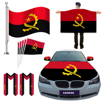 Vente en gros de cape avec drapeau d'Angola, 100% polyester, double face, logo personnalisé, costume patriotique avec drapeau pour hommes et femmes, décoration d'événements