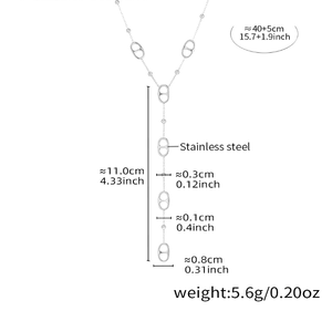 Collana lunga con nappina placcata oro 18K collana alta moda a doppia catena per feste - Product Image 4