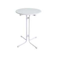 Table de bar pliante en plastique pour cocktail ronde haute blanche amovible portable pour l'extérieur en gros