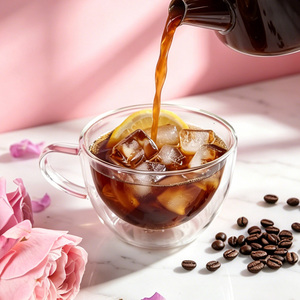 Ensemble de tasses à café transparentes à <span class=keywords><strong>double</strong></span> <span class=keywords><strong>paroi</strong></span>, <span class=keywords><strong>latte</strong></span> <span class=keywords><strong>macchiato</strong></span>, cappuccino, tasse thermique en <span class=keywords><strong>verre</strong></span>, design moderne - Product Image 5