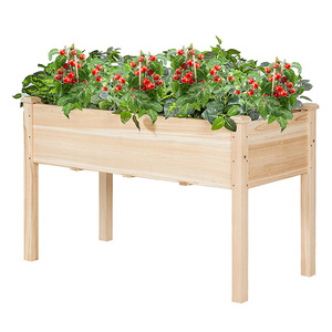 Planteur rectangulaire surélevé de fleurs, boîte de planteur de légumes <span class=keywords><strong>en</strong></span> plein air, jardin - Product Image 1