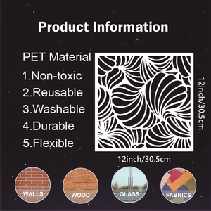 4 pièces de pochoirs en plastique personnalisés de 12 pouces, pochoirs en plastique réutilisables - Product Image 2