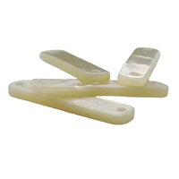 Boutons en nacre blanche à 2 trous, longs et en forme de bande, boutons en coquille naturelle polie pour vêtements de mode