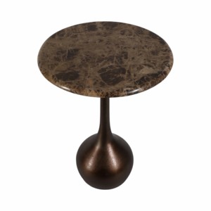 Marble Accent End <b>Table</b> Small <b>Round</b> <b>Side</b> <b>Table</b> For Bedroom Living Room Decor - Product Image 3
