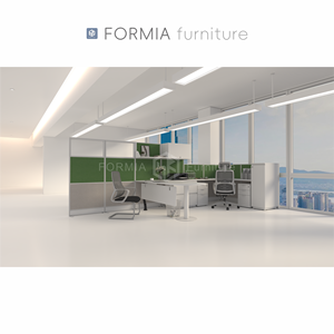 Conjunto Modular de Oficina Moderna, Muebles de Cubículo, Estaciones de Trabajo, Escritorio para 2 Personas con Separador - Product Image 2