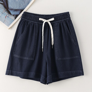 Shorts in Denim Azzurro a Vita Alta, Stile Vintage e Vestibilità Comoda per Donna, Estate 2025 - Product Image 2