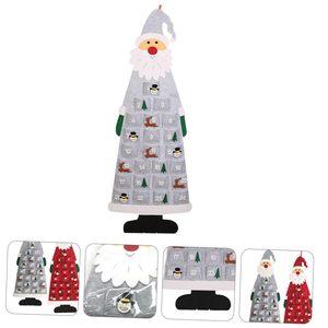Santa Christmas <strong>Advent</strong> <strong>Calendar</strong> 3D <strong>Felt</strong> Hanging 24 Days Countdown <strong>Calendar</strong> with Gift Pocket Xmas Holiday Wall Door Decoration - Product Image 6