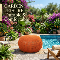 Pouf ottoman rond en polyester tricoté à la main, repose-pieds pour la décoration du salon