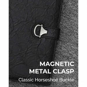 A5 Spiral Leather Address Book with <b>Magnetic</b> Closure 80 <b>Sheets</b> Promotional Use Lined Thick Durable Paper-Perfect Gift AF Origin - Product Image 4