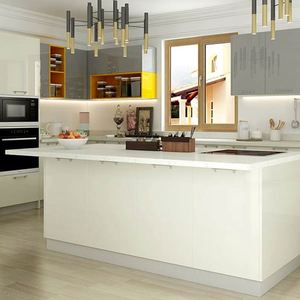 Mueble de Cocina de Estilo Moderno en Oferta, Diseño Europeo, Estructura de MDF, Acabado de Puerta de PVC, Superficie Lacada, Grifo de Mármol, Cajón con Cesta - Product Image 2