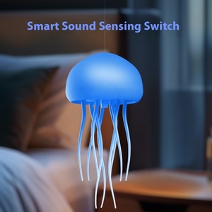 7-màu USB-Powered nổi tua Mặt dây chuyền ánh sáng đầy đủ màu sắc Gradient sứa dẫn giọng nói thông minh kiểm soát đêm ABS - Product Image 6