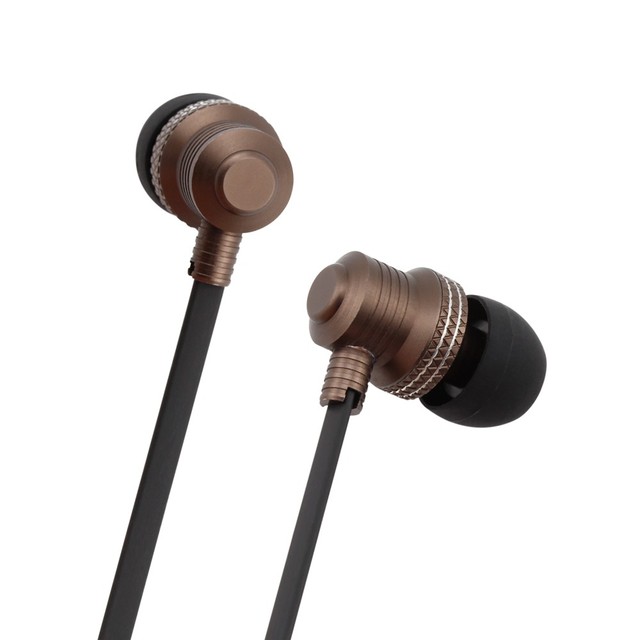 Bronze Retro Premium Wired Earbuds 3.5mm Jack Connectors Earphone High Quality Metal Wired Headphone