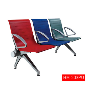 Silla de espera Henmei de tres plazas, de aleación de aluminio con reposabrazos, para uso público en aeropuertos, estaciones de autobús, bancos y hospitales. - Product Image 4
