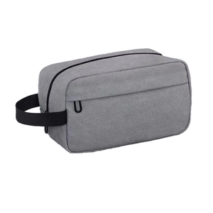 男性用旅行トイレタリーバッグ防水ポリエステルオーガナイザーカスタムロゴシェービングキットDoppバッグジッパー付きバスルーム用 - Product Image 2