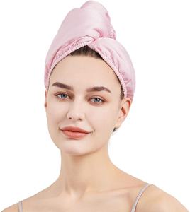 Turbante de toalla de envoltura de pelo de microfibra satinada de dos caras superabsorbente de secado rápido - Product Image 4