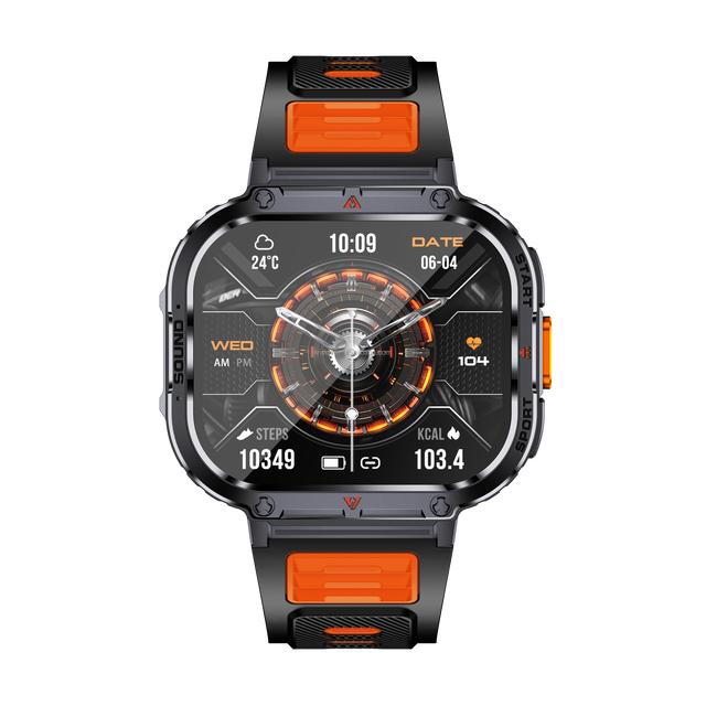 Sport Fashion 2.0 Inch Smartwatch with LED Flashlight Compass BT Call Features Men's Fitness Tracker Inteligente Montre Reloj