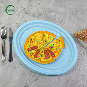 أطباق بلاستيكية دائرية ملونة مخصصة للبيع بالجملة، مقاس 7 و9 بوصة، أطباق بلاستيكية للاستخدام مرة واحدة للحفلات والحلويات والكيك والجبن والسلطة - Product Image 5