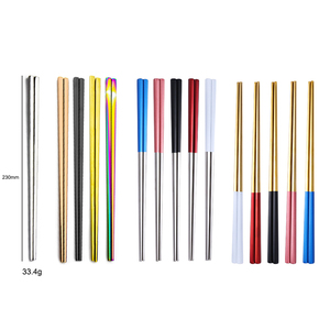 5 คู่สายรุ้งสแตนเลส SUS304 ชุดตะเกียบจีนเกรดอาหาร Chops ตะเกียบเกาหลีชุดอาหารจีน Sticks - Product Image 3