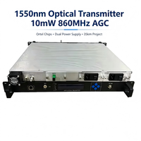 Transmetteur optique interne 1550nm 10mW avec puces Ortel 860MHz, double alimentation, AGC, pour projets sur 35km