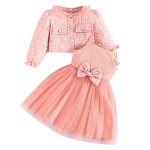 Set Casual Primaverile e Autunnale per Ragazze, Giacca a Maniche Lunghe e Vestito, <span class=keywords><strong>2</strong></span> Pezzi, <span class=keywords><strong>2</strong></span>-8 <span class=keywords><strong>Anni</strong></span> - Product Image 4