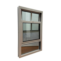 Fenêtres à levage en aluminium à rupture de pont thermique de style américain avec moustiquaires à lattes pour cuisine, chambre et salle de bain blanche