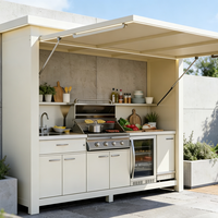 Cuisine barbecue extérieure  et station de grill pour villas Four électrique encastré sur mesure et gril en acier inoxydable