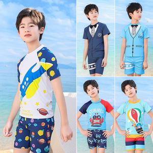 <b>Boys</b> Swimwear Two Piece Set Quick Dry Hot Air Balloon Print Swim Suit For Swimming And Water Sports 4-8 Years Old - Product Image 2