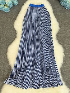 <span class=keywords><strong>Jupe</strong></span> midi plissée à pois, classique et polyvalente, taille haute amincissante, bord ondulé élégant, coupe trapèze - Product Image 4