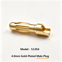 Connecteur banane 4,0 mm plaqué or en laiton, mâle-femelle, haute intensité, à souder, pour batterie de drone RC et contrôleur de vol