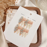 Ongles en acrylique de haute qualité à presser, ongles en acrylique faits à la main de luxe avec motifs, fournisseur d'ongles artificiels
