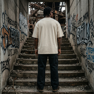 Camiseta de algodón Y2K para hombre, estilo urbano, con estampado personalizado, lavado vintage, efecto desgastado, oversize, gráfico, 280 g/m², venta al por mayor - Product Image 3
