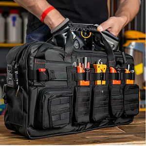 Durable perfect portable canvas bag Harbor Freight Tools bag Canvas Riggers Bag with 24 pockets