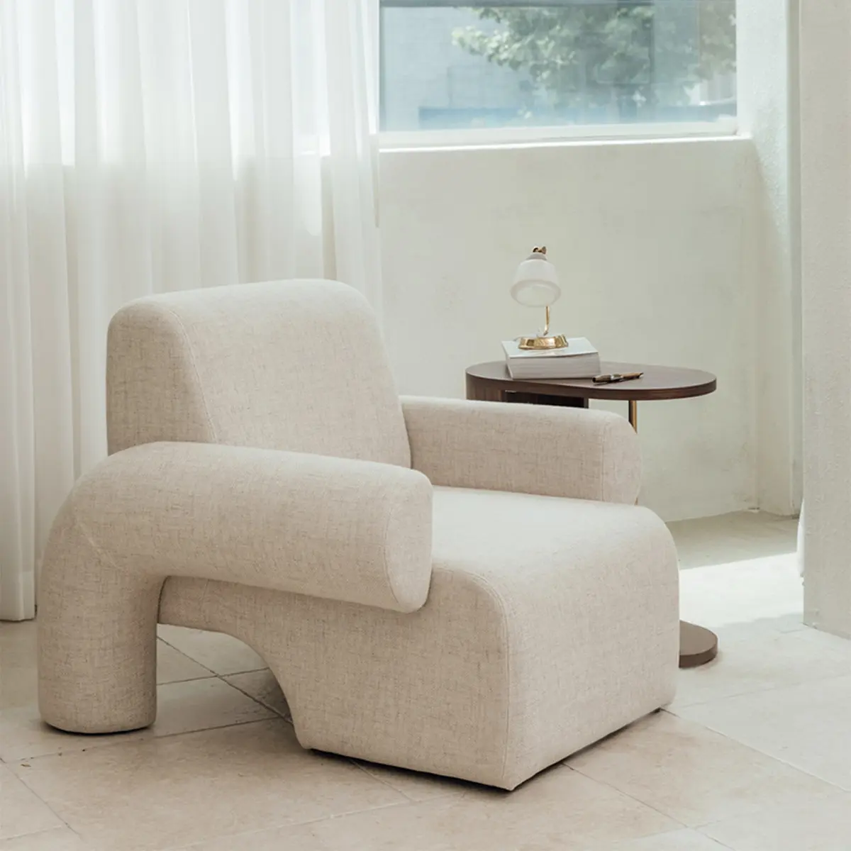 Dreamhause High Quality Popular Hot Sale Living Room Comfortable Curved Light Luxury Italia Leisure Single Sofa Chair Designer