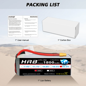 2PCS HRB 6S Lipo Batterie 22.2V 1800mah 50C Avec XT60 Deans EC5 90 Connecteur Pour SAB Globin Jets Avion RC Car Truck <span class=keywords><strong>Monster</strong></span> - Product Image 5