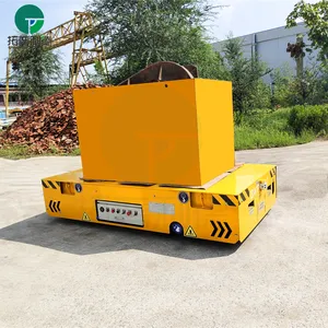 Battery Powered Rail Transfer Trolley Pyrolysis Industry Electric Flat Transfer Cart Battery Powered Rail Trolley